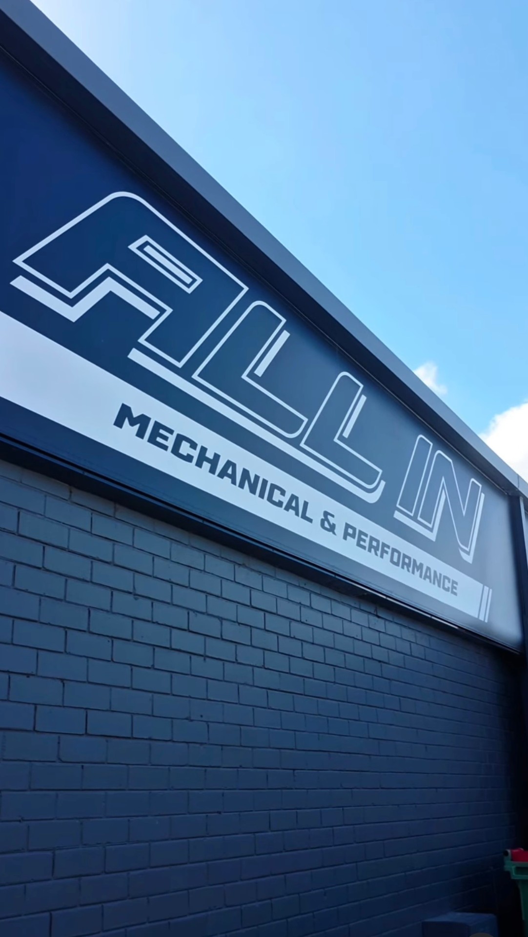 All In Mechanical & Performance workshop signage in Osborne Park